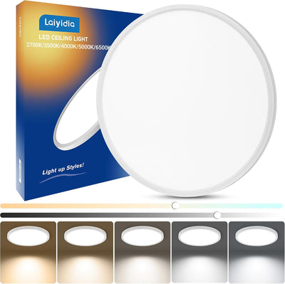 Lámpara techo LED empotrada 15.8pulg 32W 3520lm regulable 5 CCT