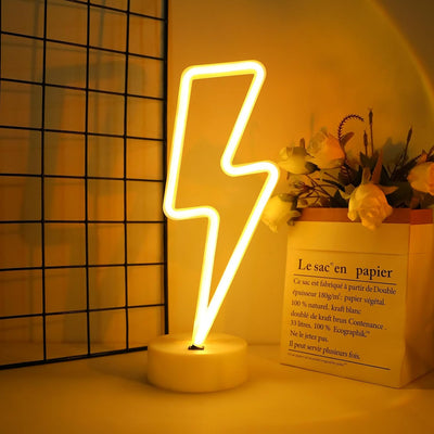 Cartel neón LED interior con base batería/USB