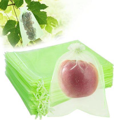 50 Bolsas Organza Verde 6x8pulg para Protección Frutas