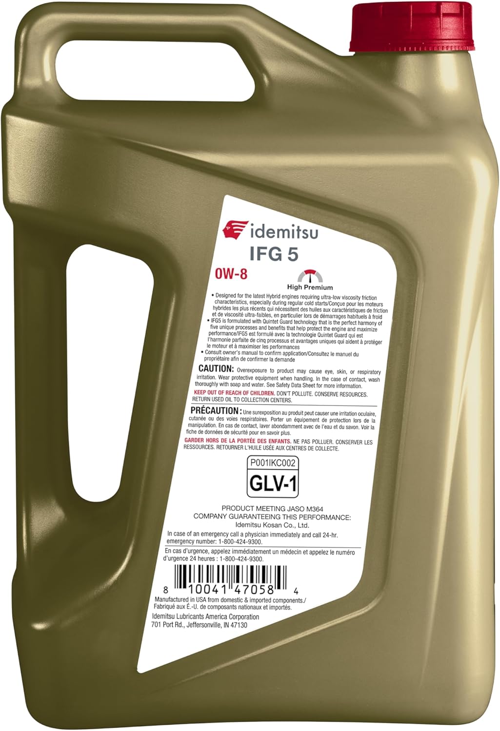 Aceite motor sintético 5qt 0W-8