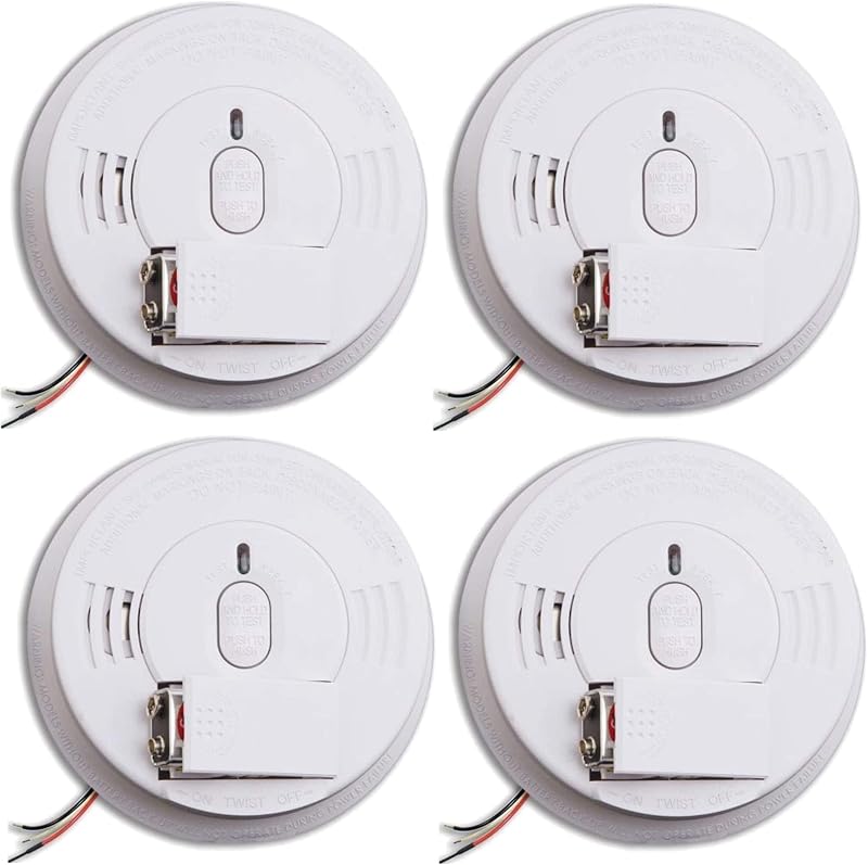 Detector humo cableado con batería respaldo 4 pzas blanco