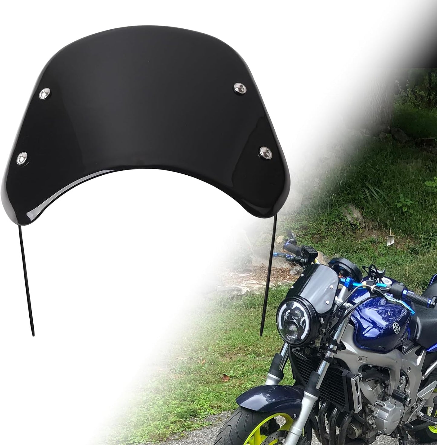 Parabrisas motocicleta antimosquitos deflector viento negro