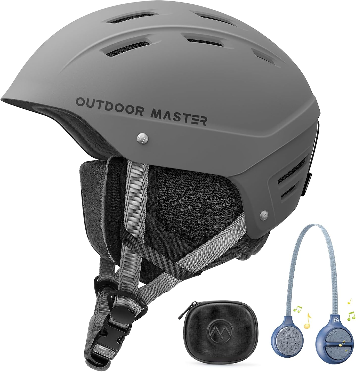 Casco esquí ajustable con Bluetooth auriculares caídos