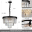 Candelabro cristal negro 20pulg 9 luces colgante sala