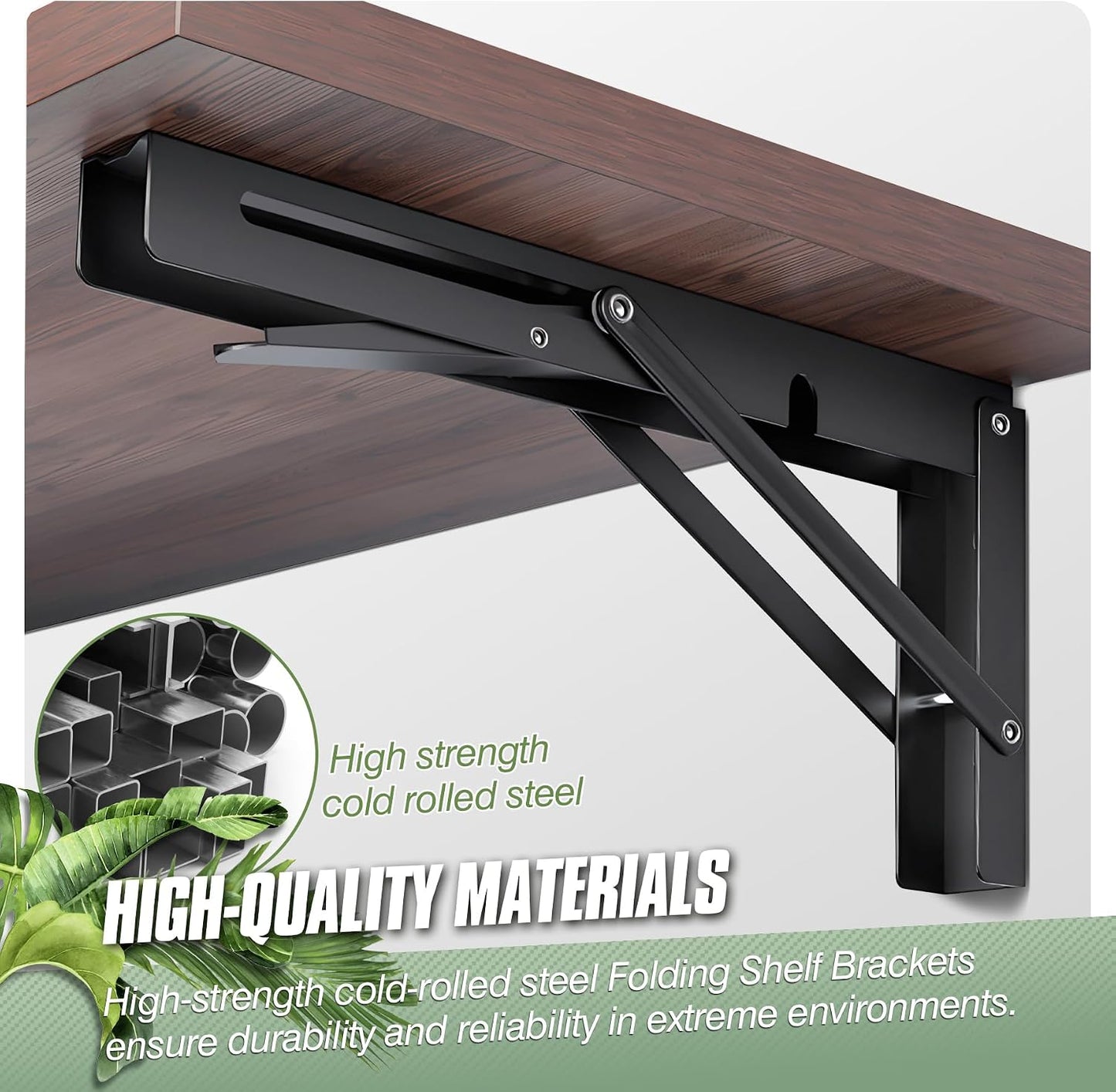Soportes plegables pared 10pulg negro carga 440lb
