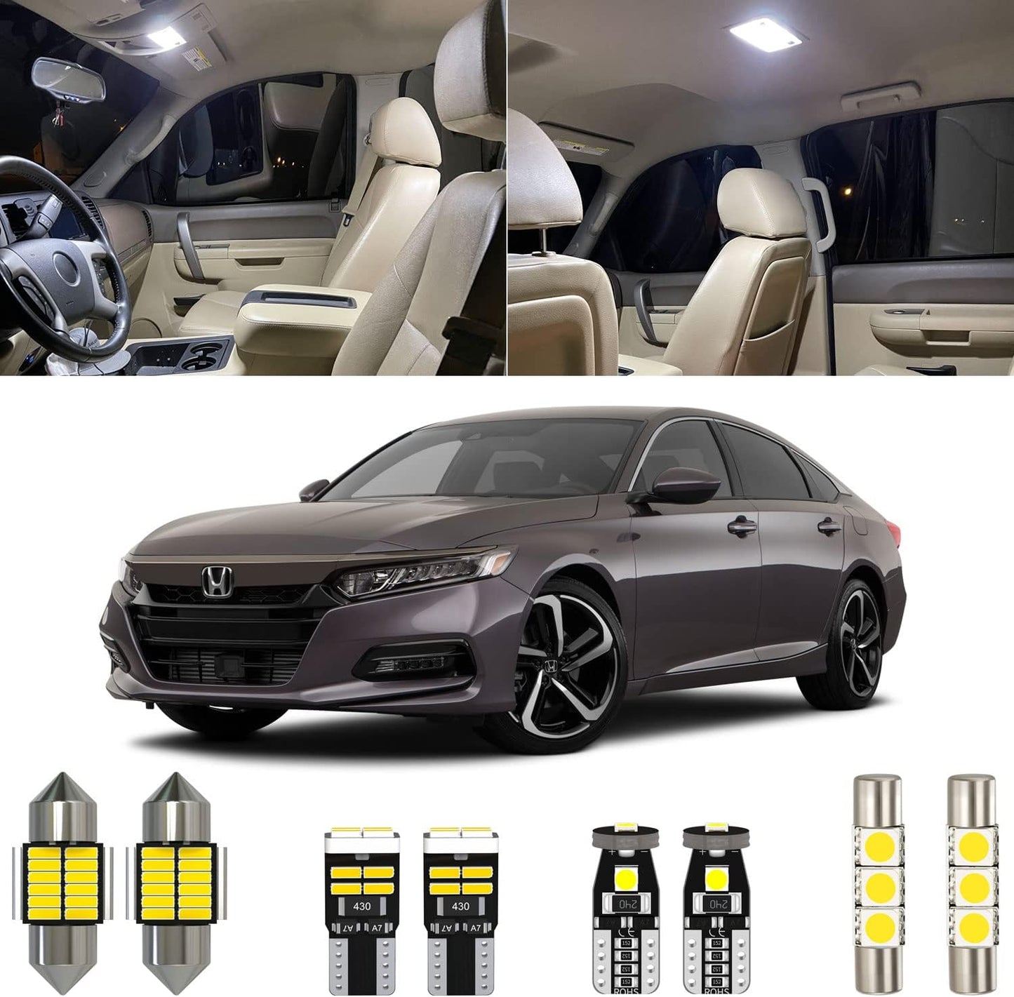 Set 6 Luces LED Blanca 6000K para Honda Accord con Herramienta