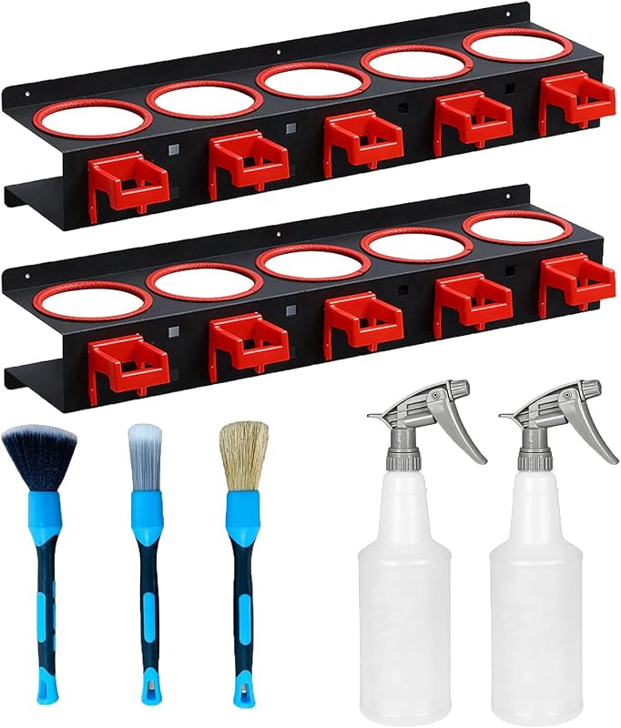 Estante botellas spray 5 compart 5 ganchos 21.7x4.7pulg