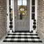 Alfombra cuadriculada lana 27.5x43pulg color blanco y negro