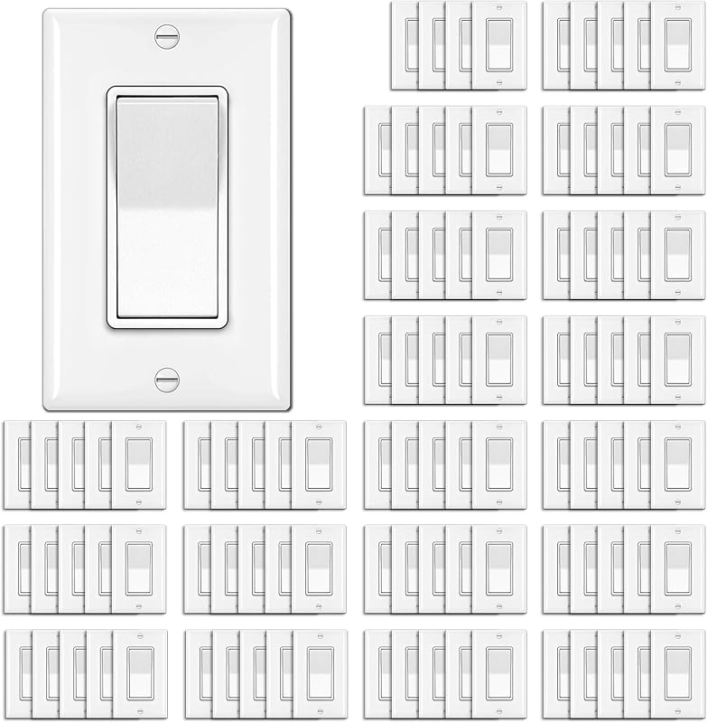 100 Interruptores Luz Pared 15A 120/277V Basculante LED