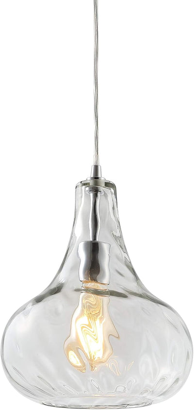 Lámpara colgante cromada silueta lágrima ajustable cocina