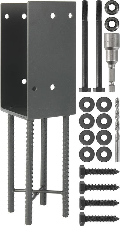 Soporte poste valla acero inox 4x4pulg