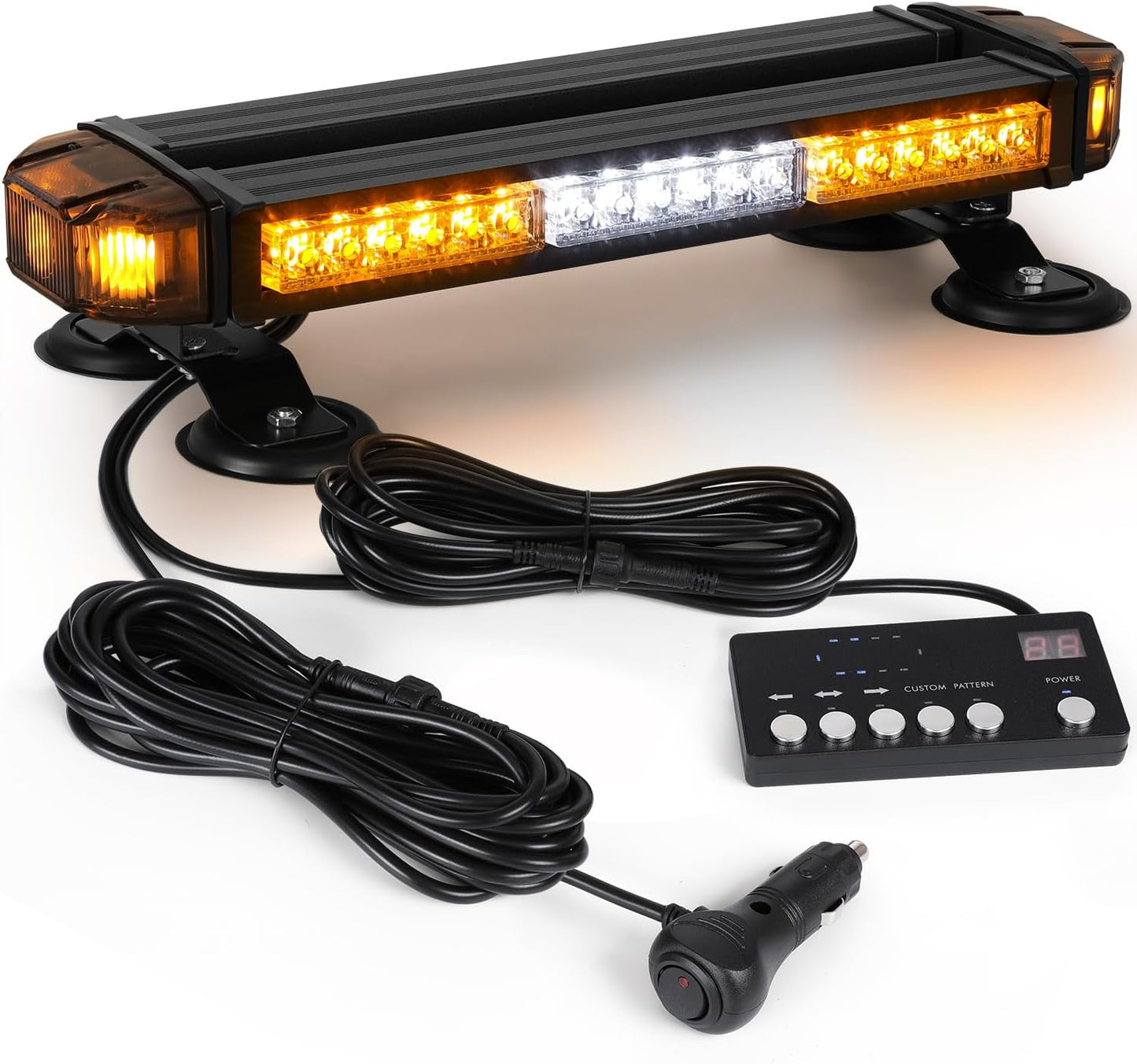 Barra luz LED estroboscópica ámbar 42 luces 16pies