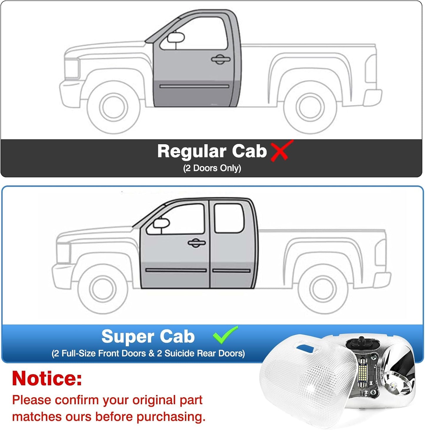 Luz LED techo Ford Ranger 93-04 cubierta mapa lectura
