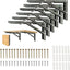 Soportes estante plegables pared metal negro 16"