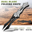 Cuchillo plegable doble hoja 8.7" EDC supervivencia