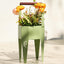 Maceta 2en1 con soporte bolsas cultivo asa 7.5x17.3pulg verde
