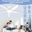 Ventilador techo luces 52" control remoto motor CC