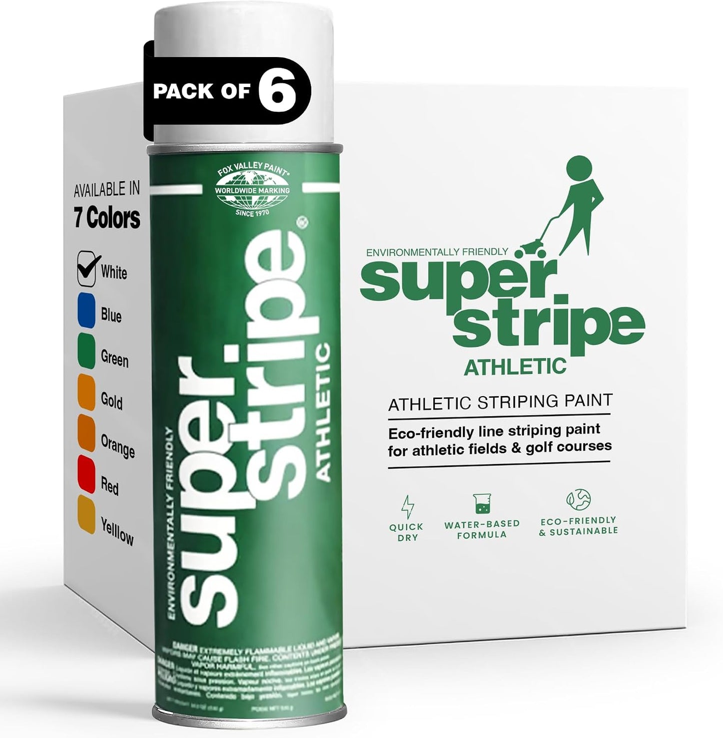 Pintura aerosol para campo deportivo 18oz set 6 blanco