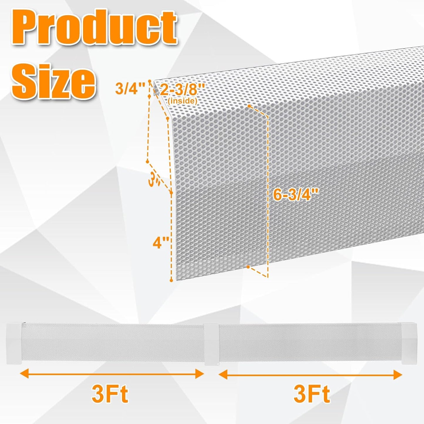 Cubierta calentador zócalo 6ft acero galvanizado
