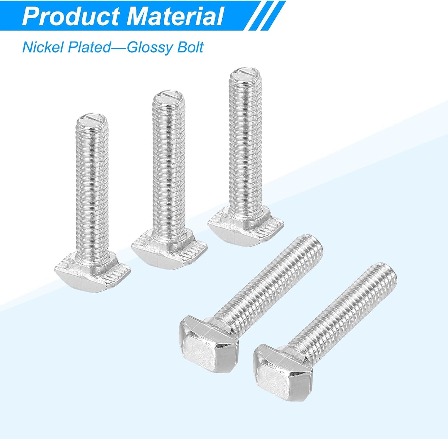 Tornillo T cabeza martillo M5x25 con tuercas brida hex para