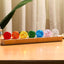Bolas cristal 7 chakras base LED madera luz nocturna decoración