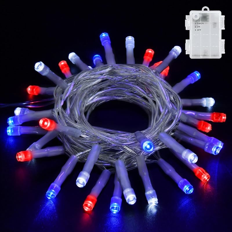 Luces 4 de Julio con temporizador 9.8pies 30led impermeables