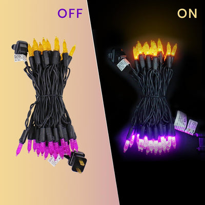 Guirnalda LED M5 moradas y naranjas 50 bombillas 18.6ft