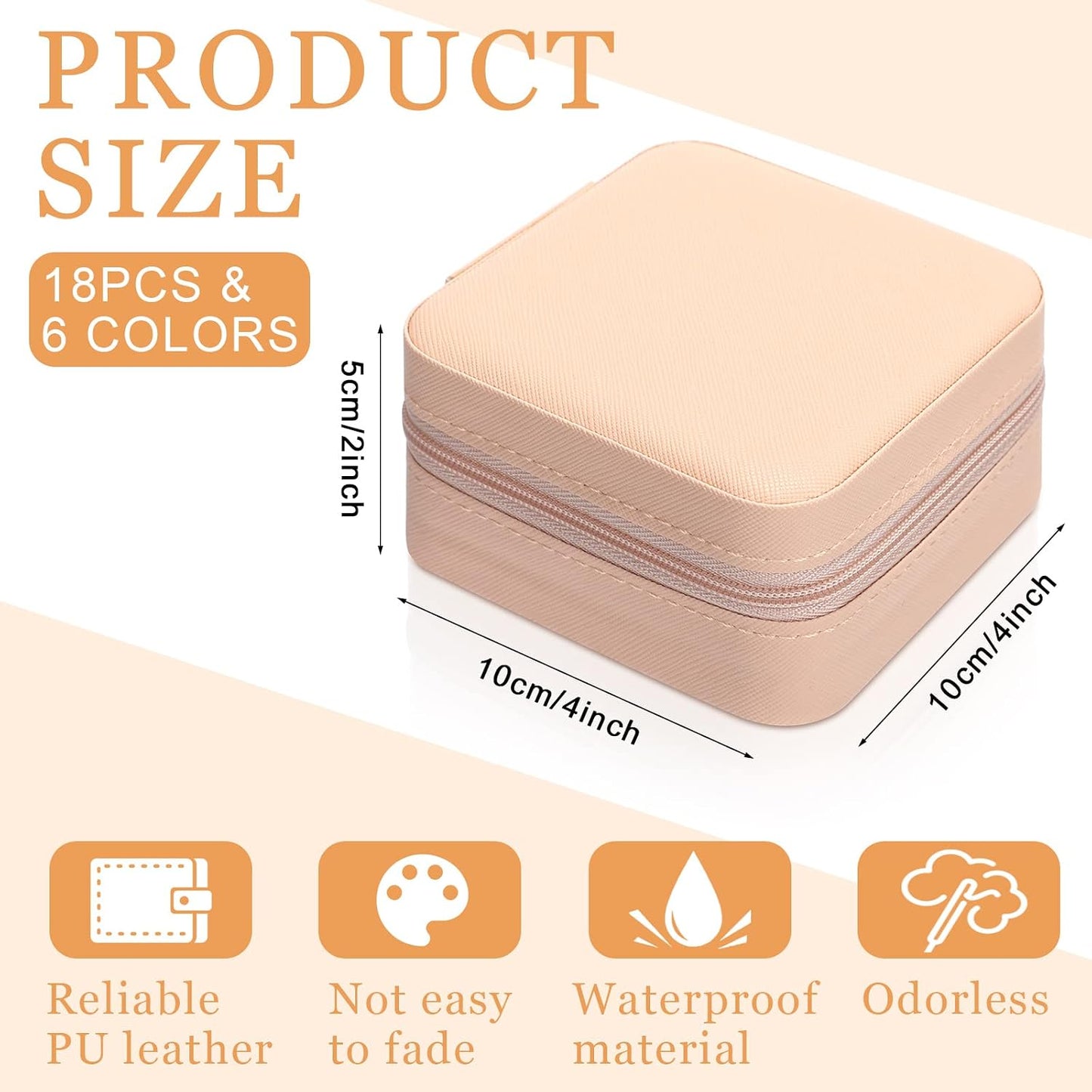 18 Caja portátil joyas mini para dama de honor color vívido