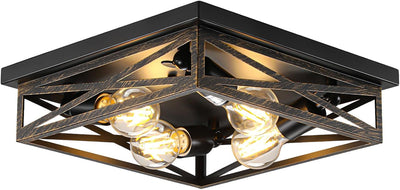 Lámpara techo rústica 4 luces e26 cocina pasillo