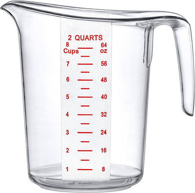 Jarra medidora plástico 64oz 8 tazas irrompible lavavajillas