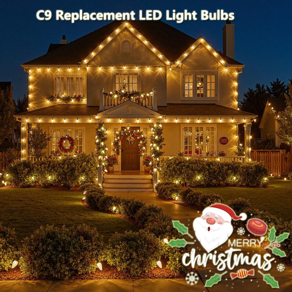 25 Bombillas LED C9 Navidad Regulables Blanco Cálido