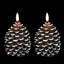 Velas parpadeantes 3D forma piña navideña set 2