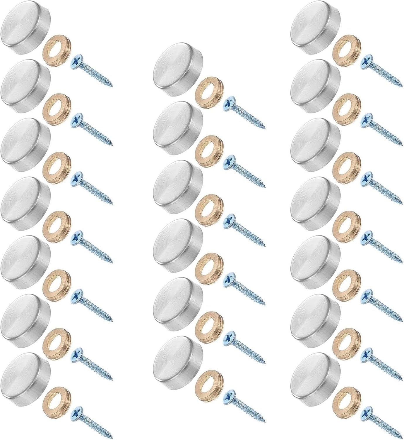 20 Tapas Acero Inox Tapa Rosca Clavos Espejo 0.630pulg