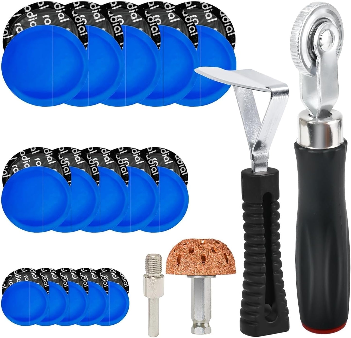 Kit reparación neumáticos 35 pzas parches 1.260"