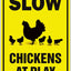 Letrero cruce pollos aluminio 10x14pulg decoración