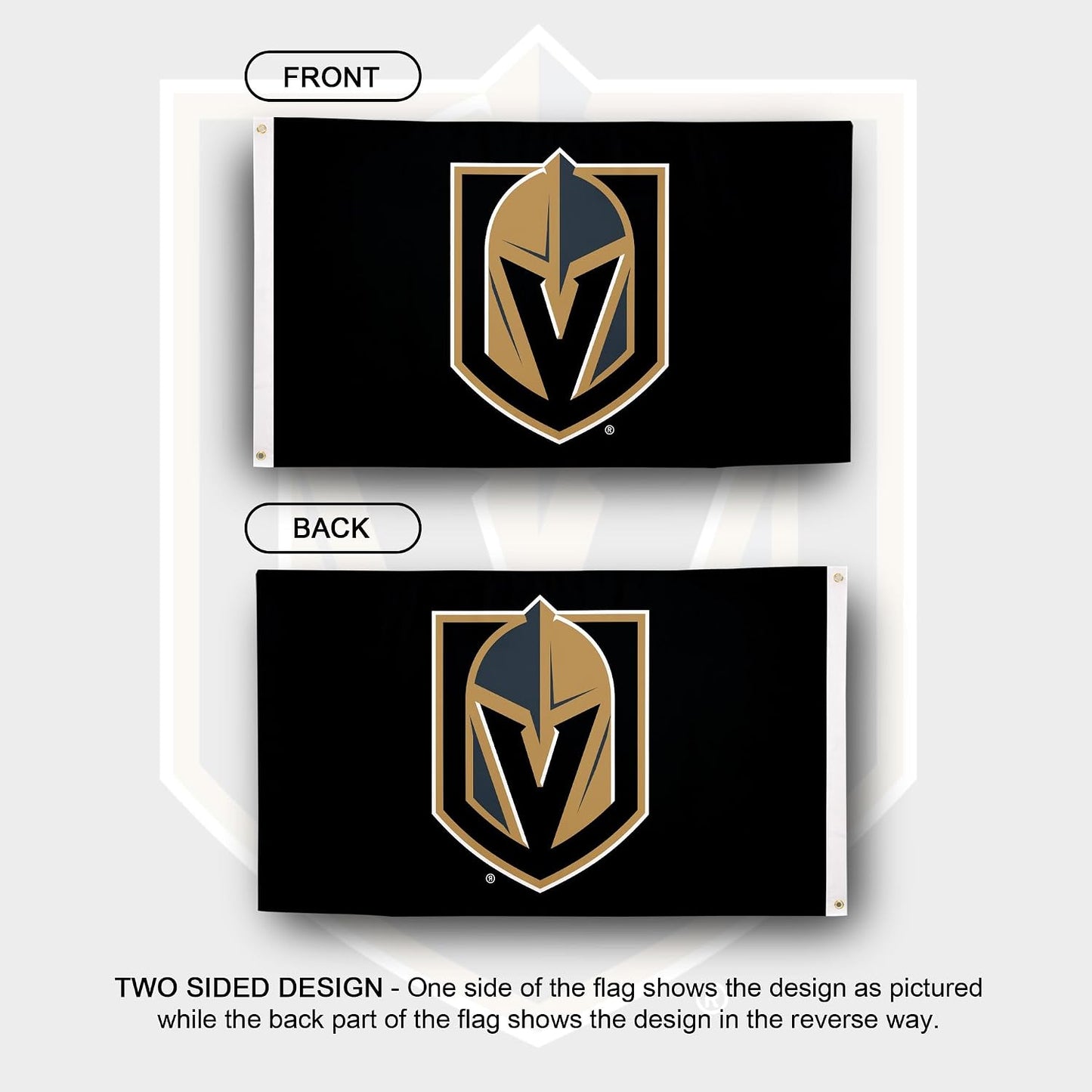 Bandera NHL Dorados 3x5ft poliéster interiores