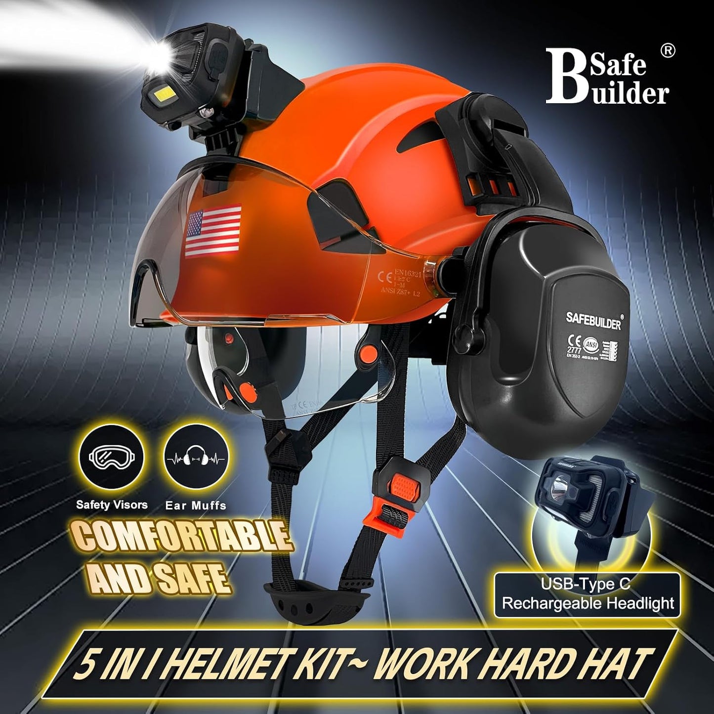 Casco seguridad visera ventilada ajustable ANSI