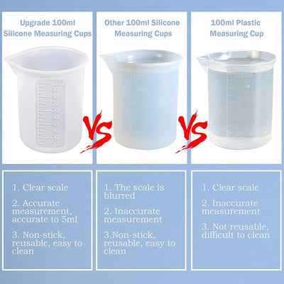 10 Tazas Medidoras Silicón para Resina 3.5oz Antiadherente