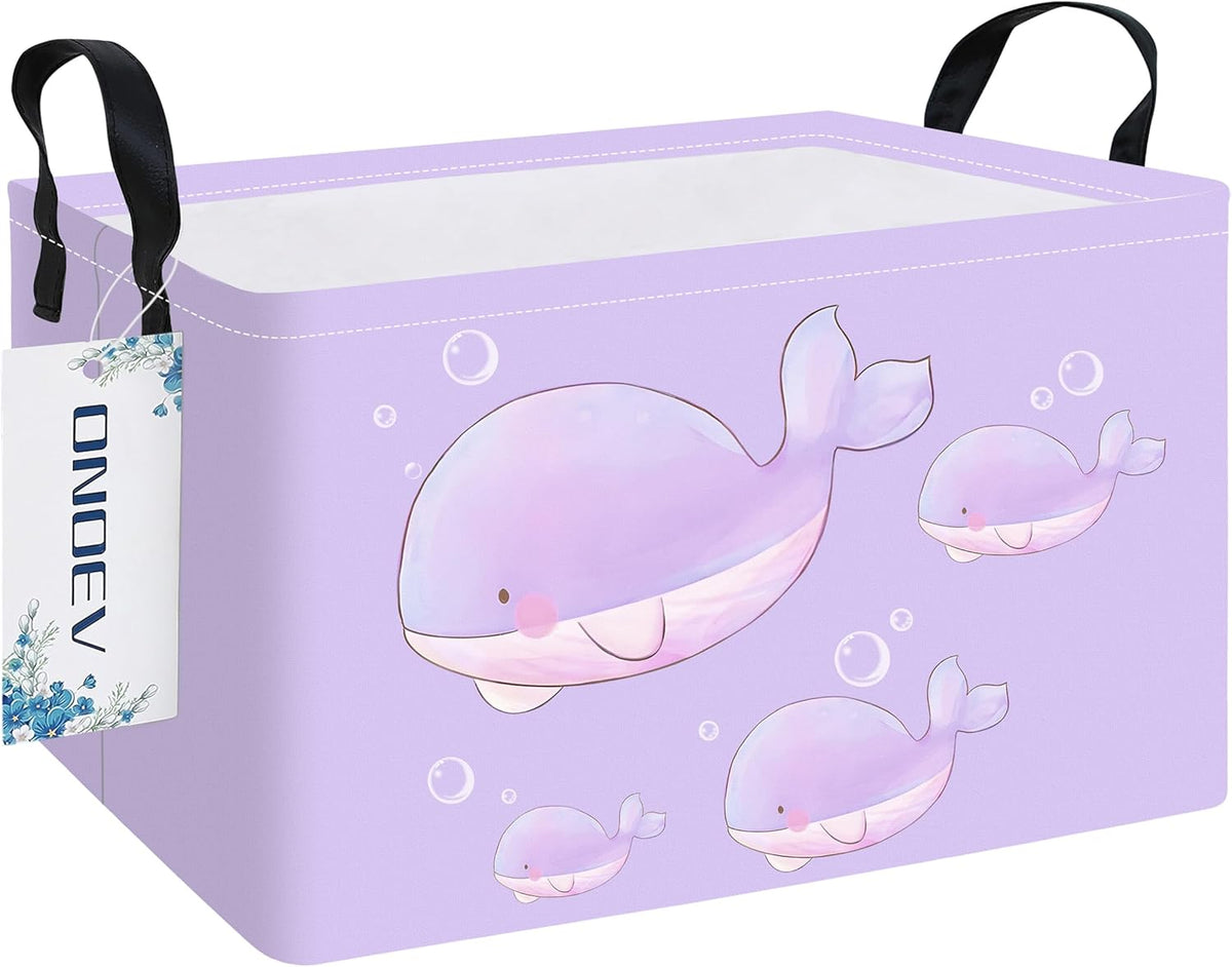 Cesta rectangular para ropa sucia niños impermeable morado