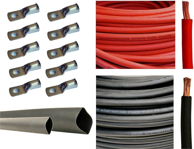 Cable soldadura batería cobre 20pies 5 conectores 5/16pulg