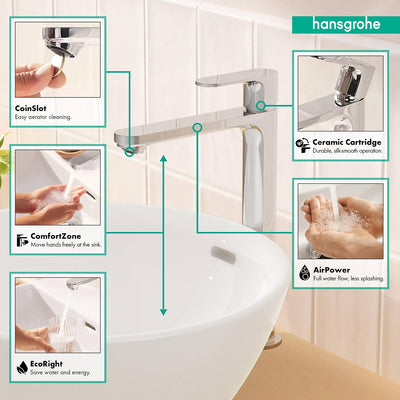 Grifo baño 1 agujero fregadero 1.2 GPM cromado