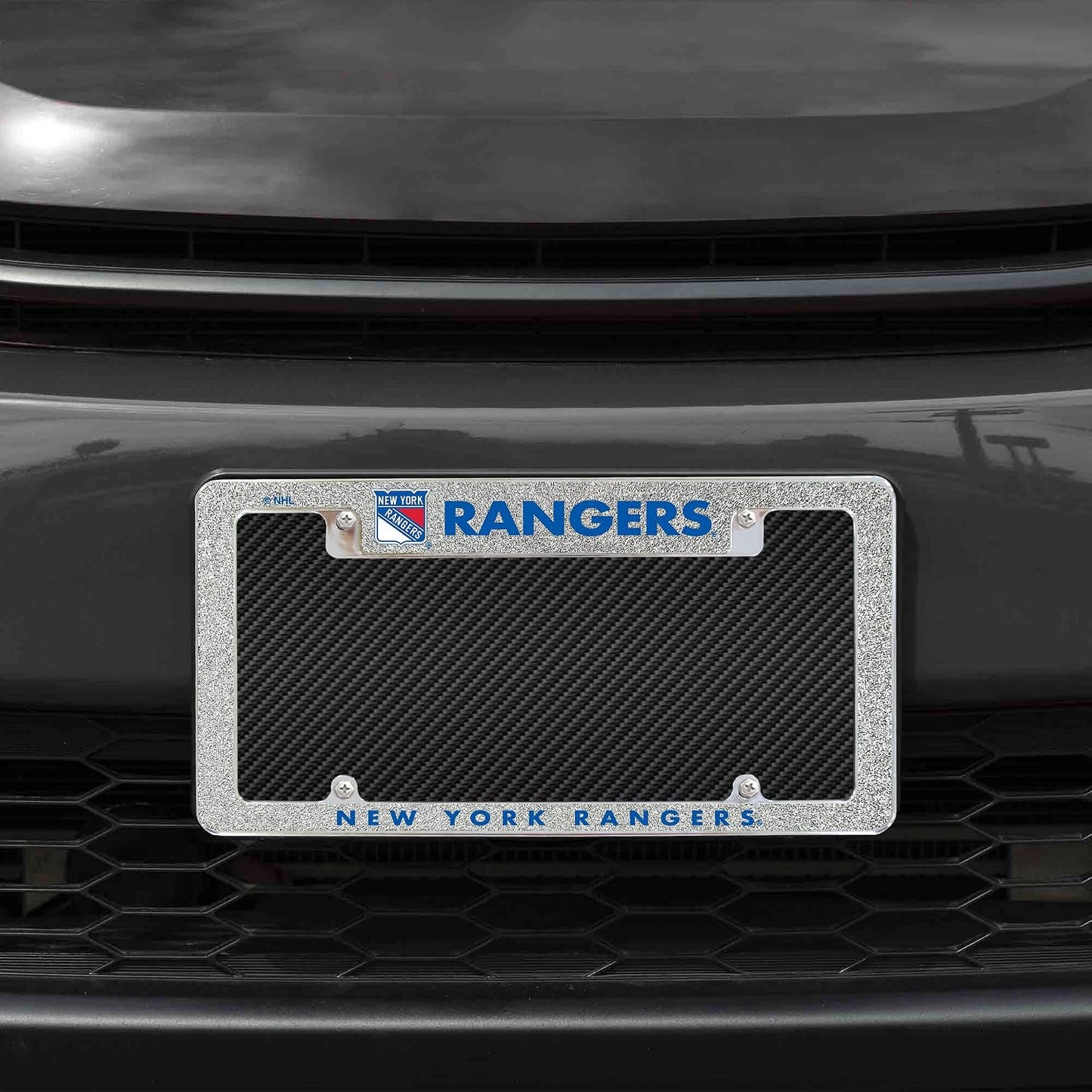 Marco placa coche NHL Rangers plateado