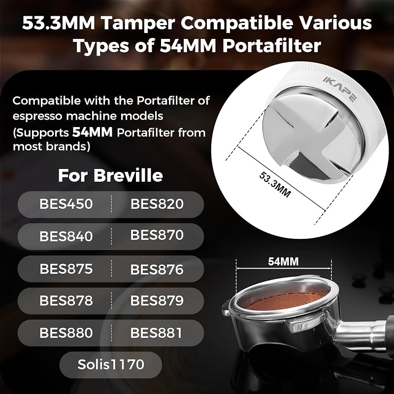 Distribuidor café tamper ajustable para portafiltro Breville