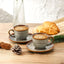 Set 4 Tazas Cerámica Capuchino con Asa 8oz