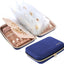 Estuche organiz. joyas con bolsillos transparentes azul