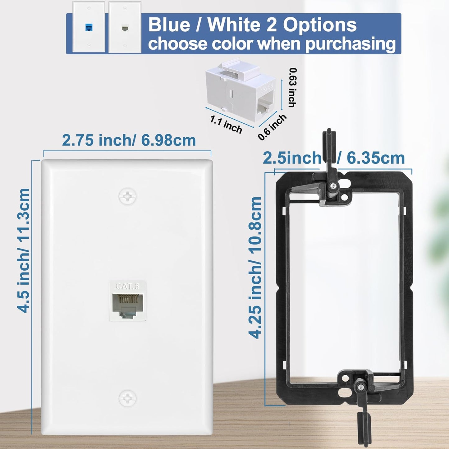 5 Pzas Conector RJ45 Cat6 Hembra a Hembra Blanco