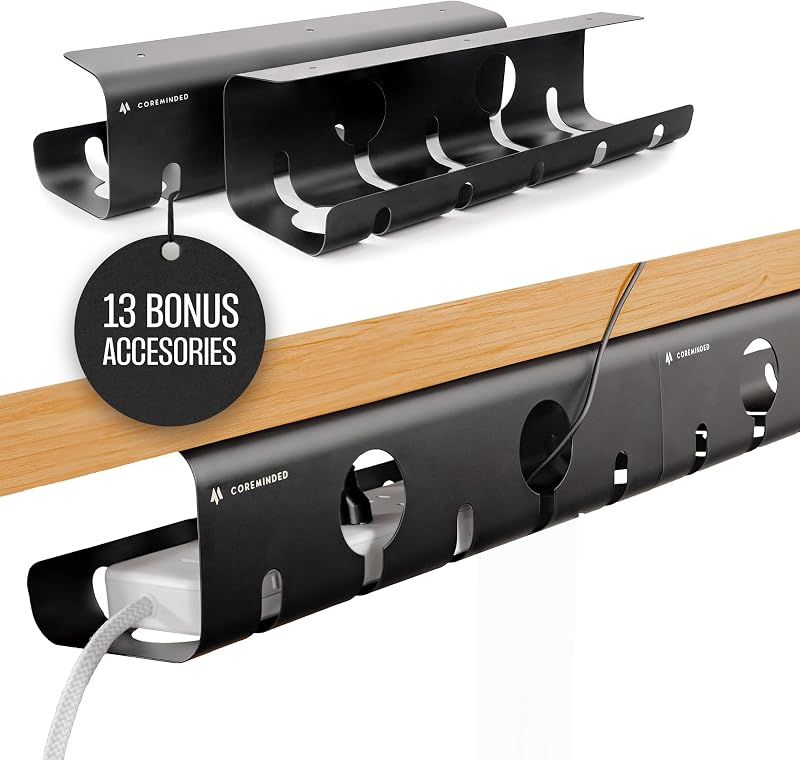 Bandeja cables escritorio sin taladro pack 2 soporte regleta