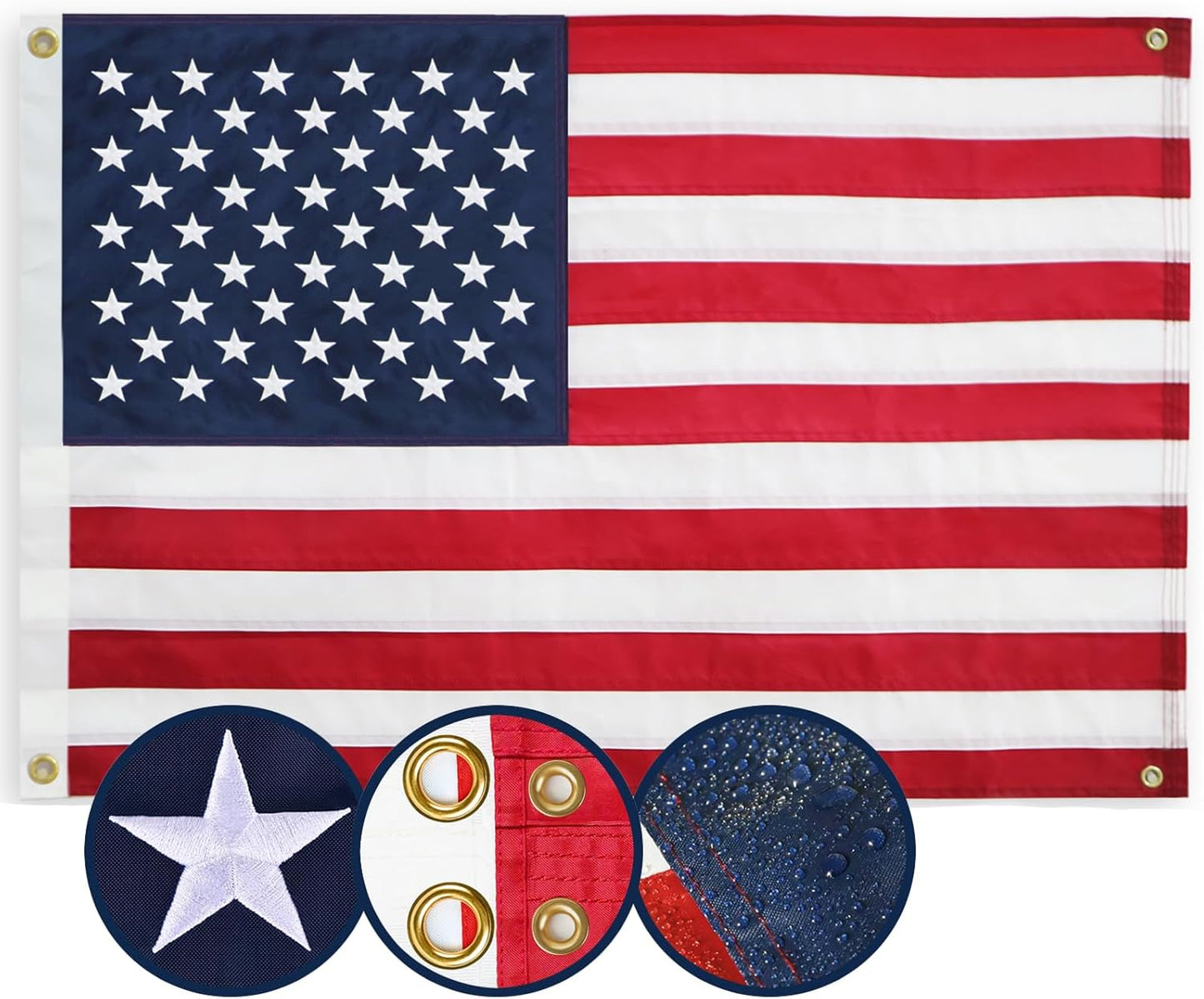 Bandera EE.UU. 3x5ft multiusos con ojales latón