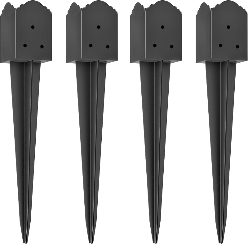 Anclaje poste valla 23.6x3.7" soporte estaca pack 4