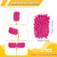 2 Pzas plumero microfibra reutilizables 360 rojo rosa